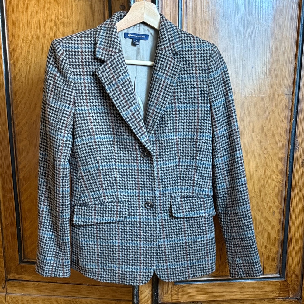 Brooks Brothers Multicolor Checkered Wool Blazer